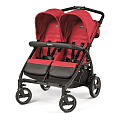 Детская прогулочная кoляcкa для двойни Peg-Perego Book For Two Classico, с рождения (Mod Red
						
					) — Фото