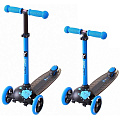 Трехколесный самокат Y-Scoo RT Trio Diamond 120 Monsters 3 высоты с блокировкой колес (blue ziggi) — Фото