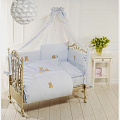 Комплект постельного белья Feretti Sleepy Bears 6 предметов, обычный (Blue Голубой) — Фото