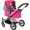 Кукольная коляска RT арт. 646 (фуксия+серый) — Фото