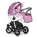 Детская коляска Verdi Pepe Eco Plus 3 в 1, ткань+эко-кожа (11 Pink Mix
						
					) — Фото