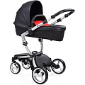 Детская коляска Mima Xari Flair 3G 2 в 1, кожа, шасси Aluminium (Black
						
					) — Фото
