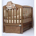 Детская кроватка Baby Italia Leo продольный маятник (Орех) — Фото