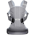 Многофункциональный рюкзак-кенгуру BabyBjorn One Cotton для ношения ребёнка на груди и на спине (Little Gray Seal) — Фото