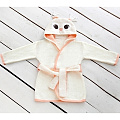 Детский халат Twinklbaby Совы, размеры на выбор (92/Светло-бежевый/Персиковые ушки) — Фото