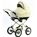 Детская коляска Esperanza Victoria Leatherette кожа 2 в 1 Цвет рамы - Бежевый - Маленькие колеса (23
						
					) — Фото