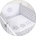 Постельное бельё Ceba Baby с вышивкой, 3 предмета (W-806-066-260 Stars Grey) — Фото