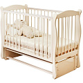 Детская кроватка Noony Wood Simple с продольным маятником (слоновая кость) — Фото