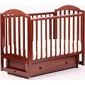 Детская кроватка Кубаньлесстрой Лилия АБ 17.2 поперечный маятник (Темный орех
						
					) — Фото