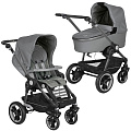 Детская коляска Teutonia BeYou V4 Elite WHL3 2 в 1, эко-кожа или ткань (6055 Slate серый эко-кожа шасси Graphite
						
					) — Фото