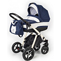 Коляска для новорожденных Esspero Newborn Lux шасси White (Navy Lux
						
					) — Фото