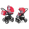 Детская коляска Esspero Newborn Lux 2 в 1, шасси Black (Red Grey
						
					) — Фото