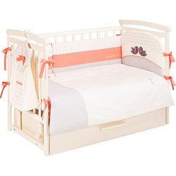 Комплект в детскую кроватку Putti Baby Bird, 6 предметов