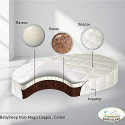 Овальный матрас BabySleep Nido Magia Doppio Cotton 125*75