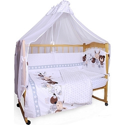 Комплект постельного белья в кроватку AmaroBaby Happy, 7 предметов, сатин