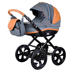 Детская коляска Adamex Marcello Carmel & Grey 2 в 1, ткань+эко-кожа