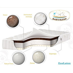 Детский матрас класса Премиум BabySleep Ecolatex Cotton