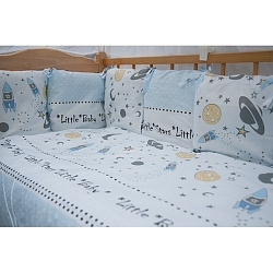 Комплект постельного белья в кроватку AmaroBaby Little Star, 18 предметов, сатин