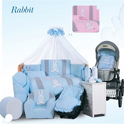 Комплект в кроватку Tuttolina Rabbit, 7 предметов