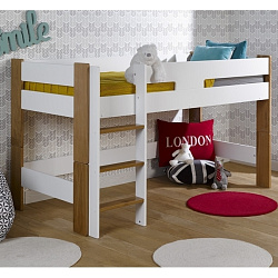 Полувысокая кровать Junior Provence Scandi 90x190 (Blanc/Chêne)