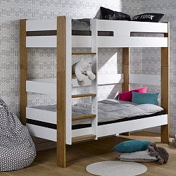 Двухъярусная кровать Junior Provence Scandi 90x190 (Blanc/Chêne)