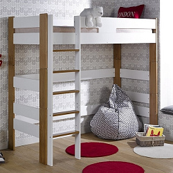 Кровать-чердак Junior Provence Scandi 90x190 (Blanc/Chêne)