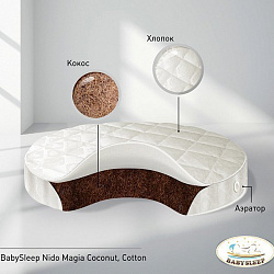 Круглый матрас BabySleep Nido Magia Coconut Cotton 75*75