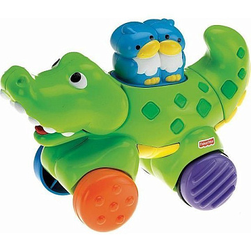 FP N8161 Веселые животные на колесиках с сюрпризом Fisher Price Крокодильчик