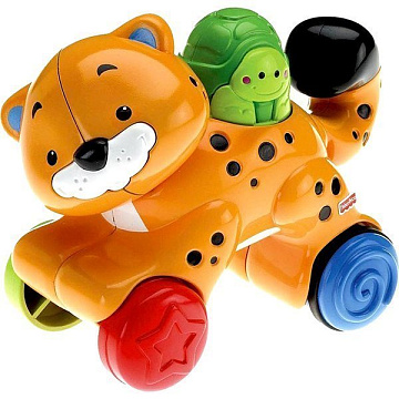 FP N8162 Веселые животные на колесиках с сюрпризом Fisher Price Тигренок