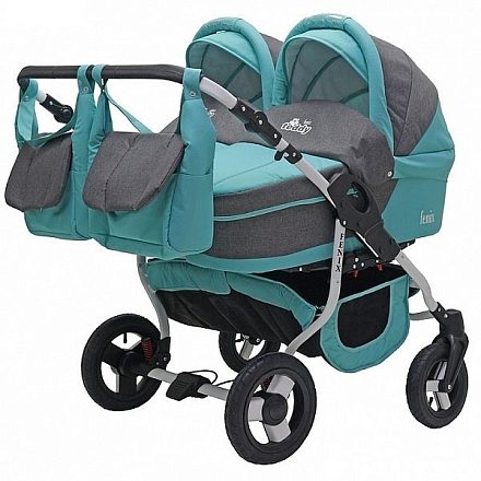 Детская коляска для двойни Teddy (BartPlast) Fenix Duo 2 в 1