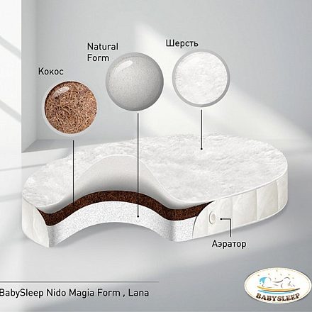 Овальный матрас BabySleep Nido Magia Form Lana