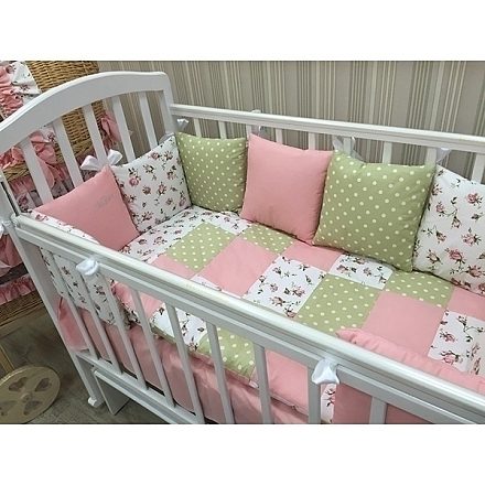 Комплект в кроватку GulSara Роза 6 пр., бязь (арт 42 )