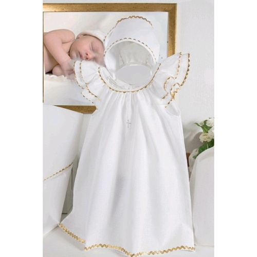 Крестильный комплект для девочки Makkaroni Kids Пелагея (4 предмета) Крестильный комплект для девочки Makkaroni Kids Пелагея (4 предмета) - Фото