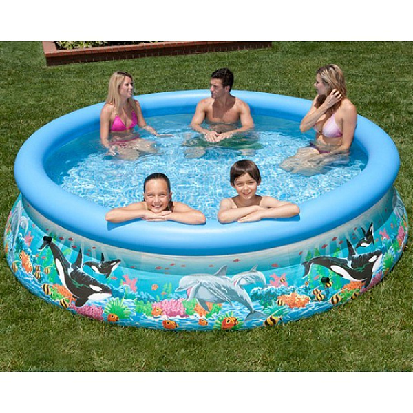 Надувной семейный бассейн Intex Easy Set Риф Океана с насосом-фильтром c28126, c54906 фото 3